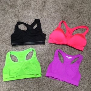 Lot of 4 Sports Bras exercise tops size small